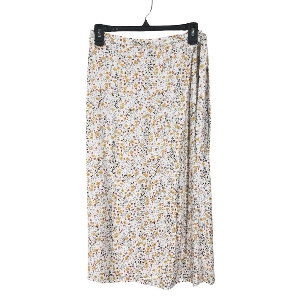 Floral Midi Wrap Skirt Small Cottage Peasant Coastal Garden Party Beach Romantic